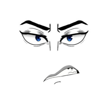 Gender-neutral Anime Face - Annoyed (Blue)