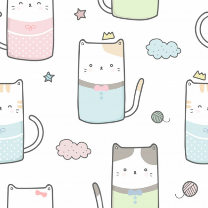 Cute cat doodle wallpaper