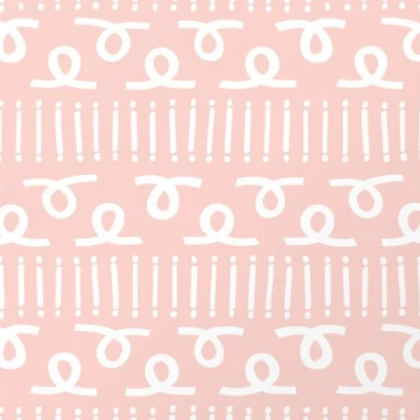Blush background with white lines and dots