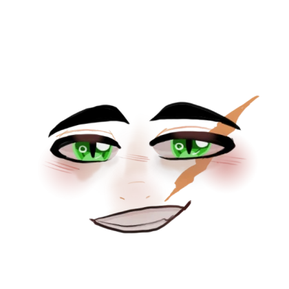 Male Face - Sparkling Green Eyes w/ scar