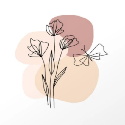 Minimal Line Art Flower