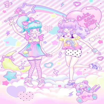 Kawaii Unicorn and Candy Girls