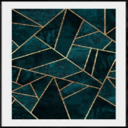 green and gold shapes