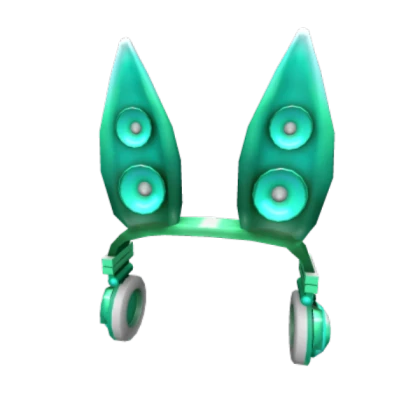 Teal Techno Rabbit Headphones (FREE)