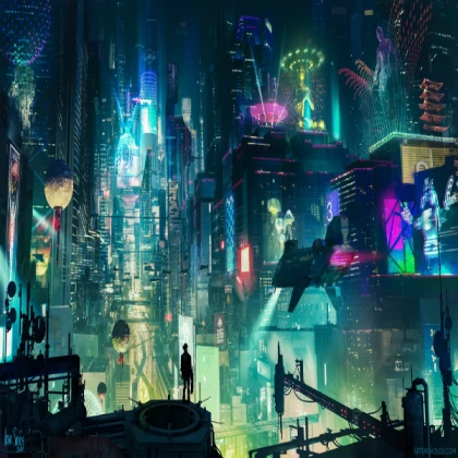 Cyberpunk City View
