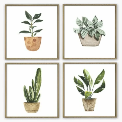 Green Potted Plants> Painting Set