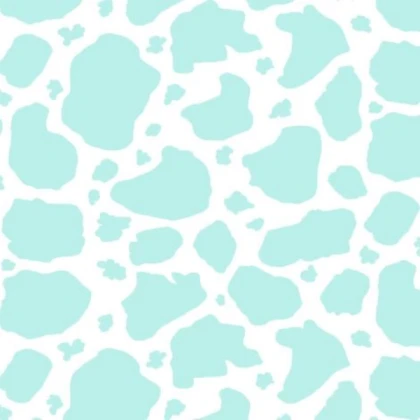 Teal and White Cow Print