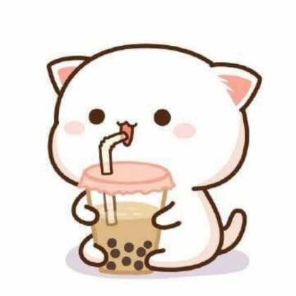 Kitty drinking Bubble Tea