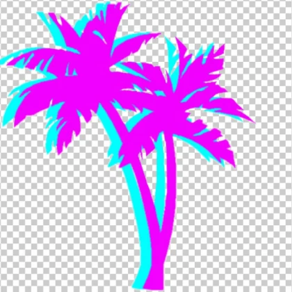 Transparent Palm Tree Vaporwave