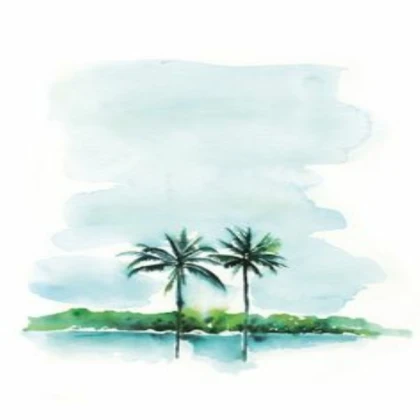 water fade palm trees