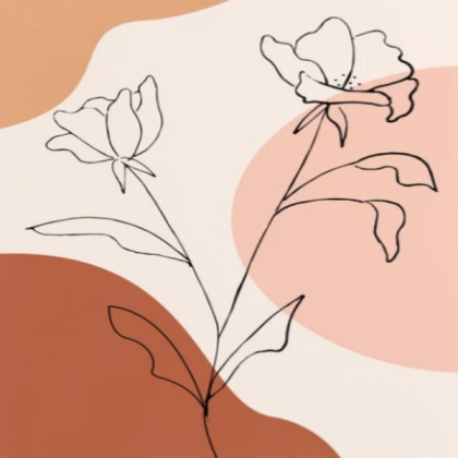 flower line art [ABSTRACT, MODERN]