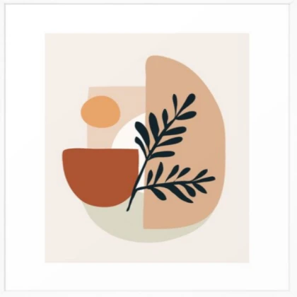 pastel shapes with plant