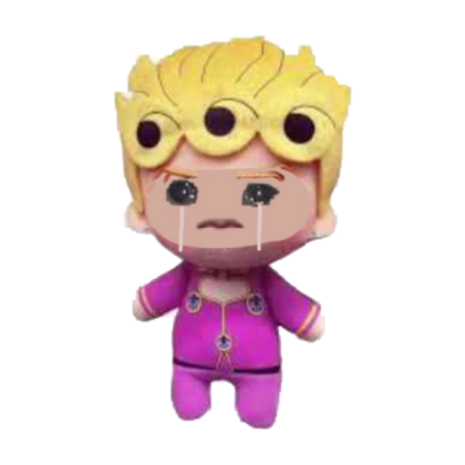 Giorno plush but he’s crying