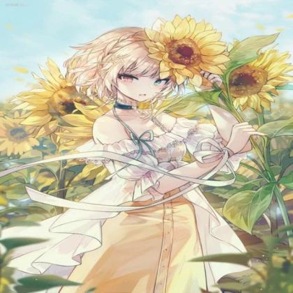 {Anime} Sunflower Field