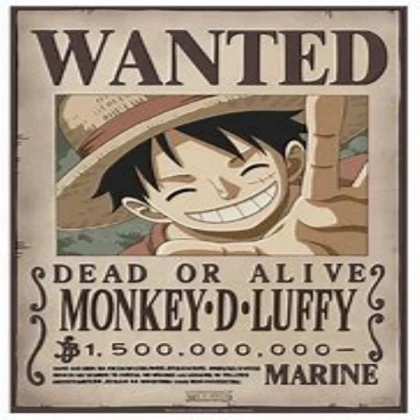 Luffy wanted (Anime poster ##