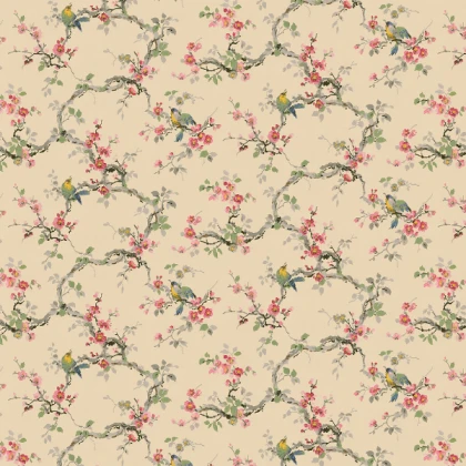 Vintage Song Birds - Victorian Wallpaper