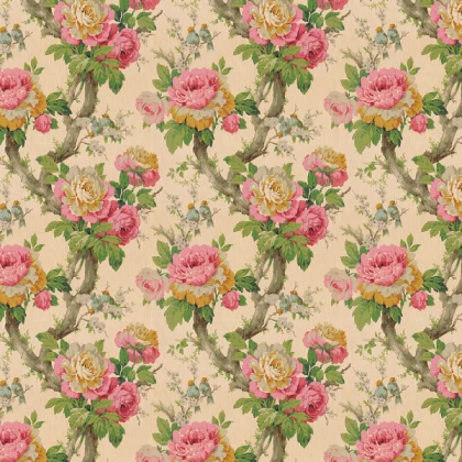 Vintage Cabbage Rose- Victorian Wallpaper