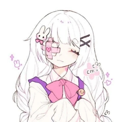 White hair anime girl