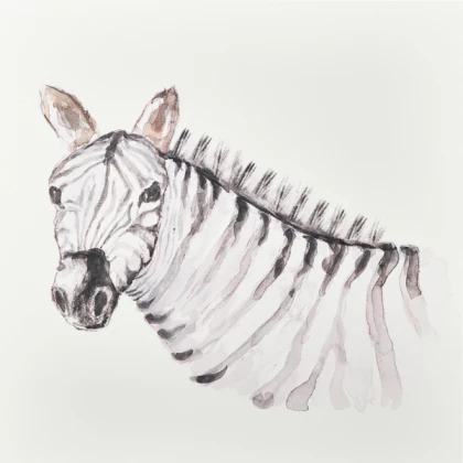 Aesthetic Jungle Watercolor Nursery Art Zebra bww