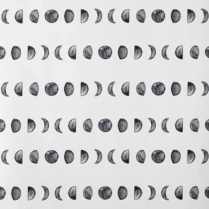 Aesthetic art bww pattern moon phases wallpaper