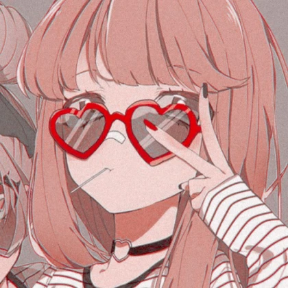 Pink Cute Female Anime Aestatic Poster Decal