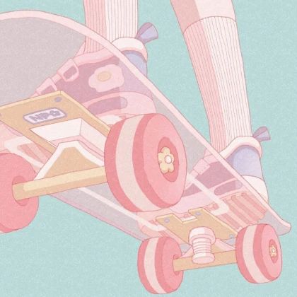 Aesthetic Kawaii Anime skateboard