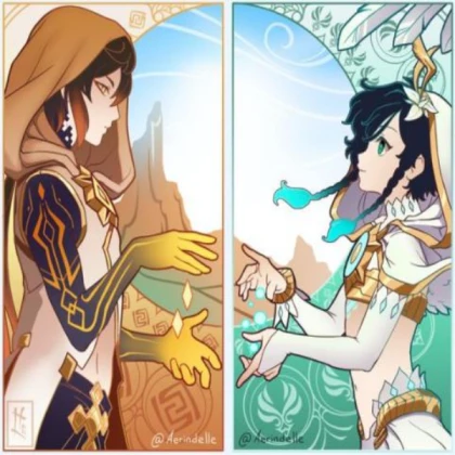 Zhongli & Venti - Genshin impact icon