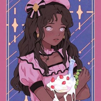 Black anime aestetic girl