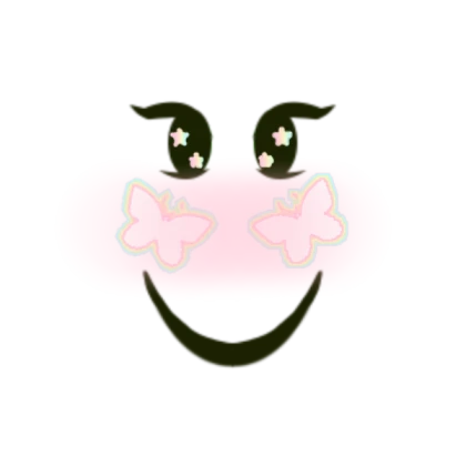 Cute rainbow galaxy gaze face with butterfly