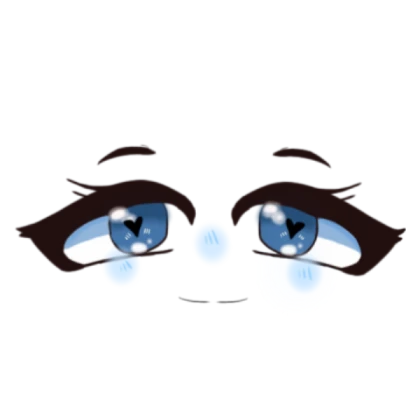 Kawaii anime face // Blue eyes blush 💙💙💙