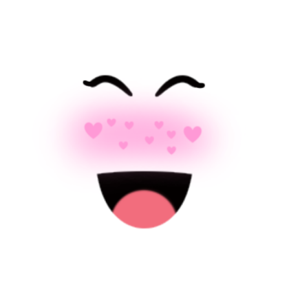 Pink heart blush super happy face