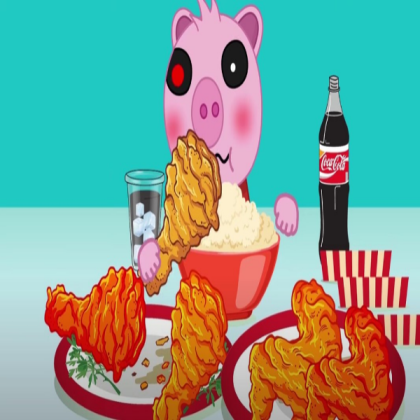 PIGGY ATTEMPTS MUKBANG EATING CHALLENGE