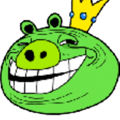 troll face king pig
