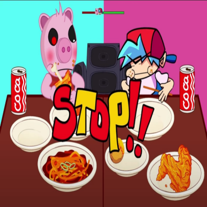 PIGGY VS BOYNFRIEND FNF MUKBANG EATING CHALLENGE!!