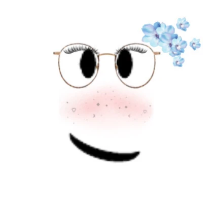 Cute flower face with glasses Roblox Decal