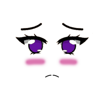 sad anime face (purple eyes)