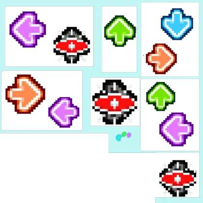 FNF Hologram Screens Monika Eye Arrow Retexture