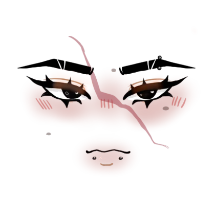 Face w/ eyeliner & scar