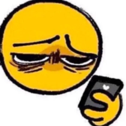 cursed emoji holding phone