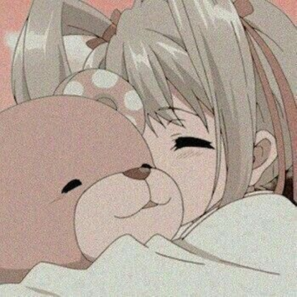 ~*Cute Anime Girl Hugging Bear*~