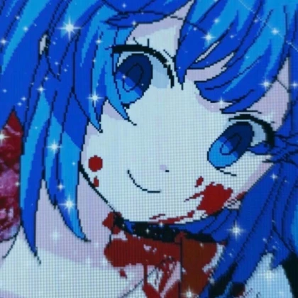 blue alt/grunge anime pfp