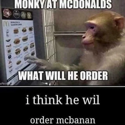 monkey at mcdonalds