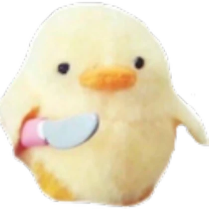 Duckie with a knife