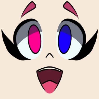 blue and pink eyes {pale}