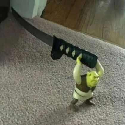 shrek has a knife