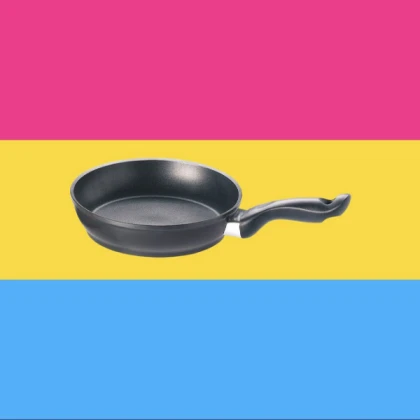 Frying Pan Over Pansexual Flag
