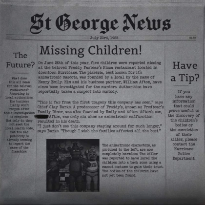 [ FNAF NEWSPAPER ] Missing Children