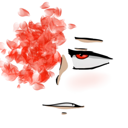 Red eyes with red petals