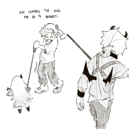 Mid fight masses but Boy babysits the kids