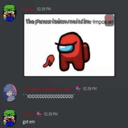 bambi calls soft boy the among us imposter